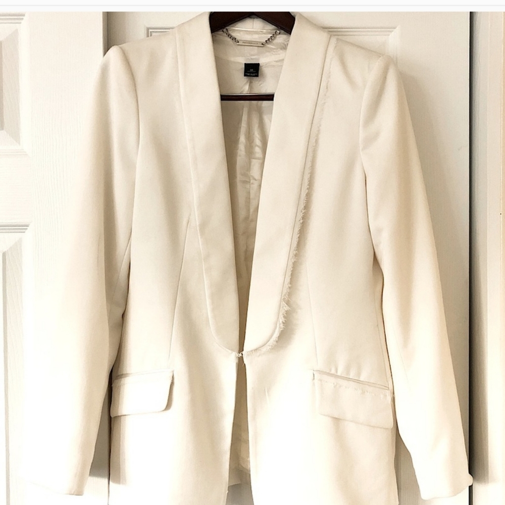 White House Black Market Cream Ivory Jacket Blazer 6
